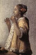 VERMEER VAN DELFT, Jan Woman with a Pearl Necklace (detail)  gff